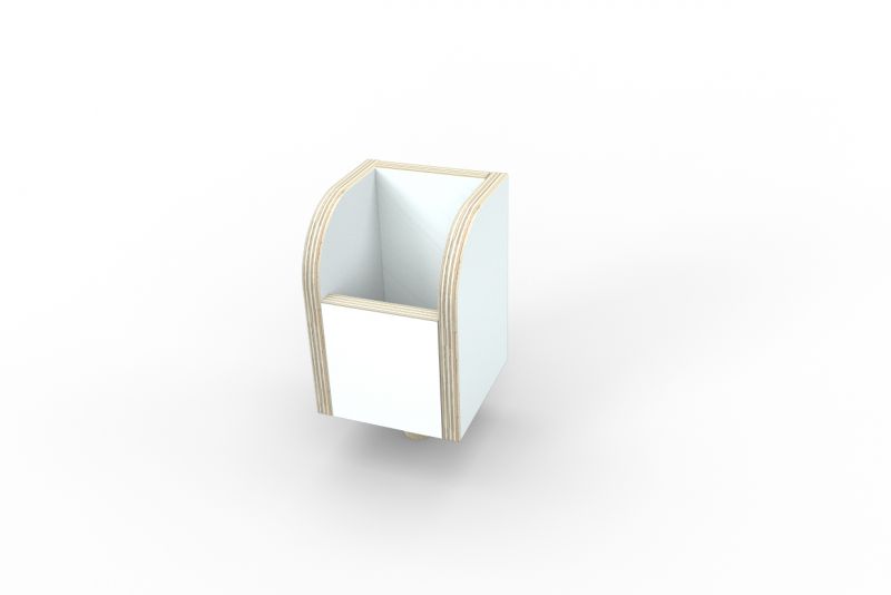 Growing Table Stiftebox: Weiße Stifteaufbewahrung aus Holz für Kindertisch, ideal für Ordnung.